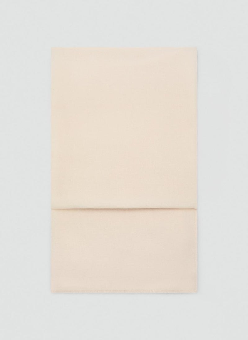 MANGO Plain Shawl With Frayed Ends  - Image 1