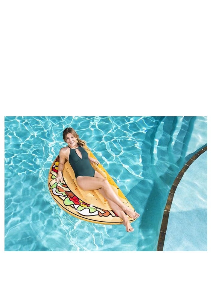بست واي عوامة تاكو للمسبح - مرتبة هوائية تاكو عملاقة قابلة للنفخ للكبار والصغار، عوامة ممتعة لحفلات المسبح، كرسي استرخاء صيفي على الشاطئ والمسبح - Image 2