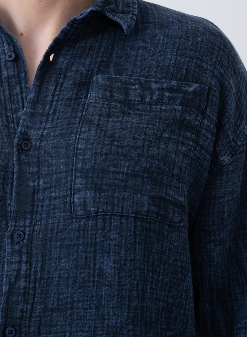 Marrakech Long Sleeves Casual Shirt for Men – Dark Navy - Image 2