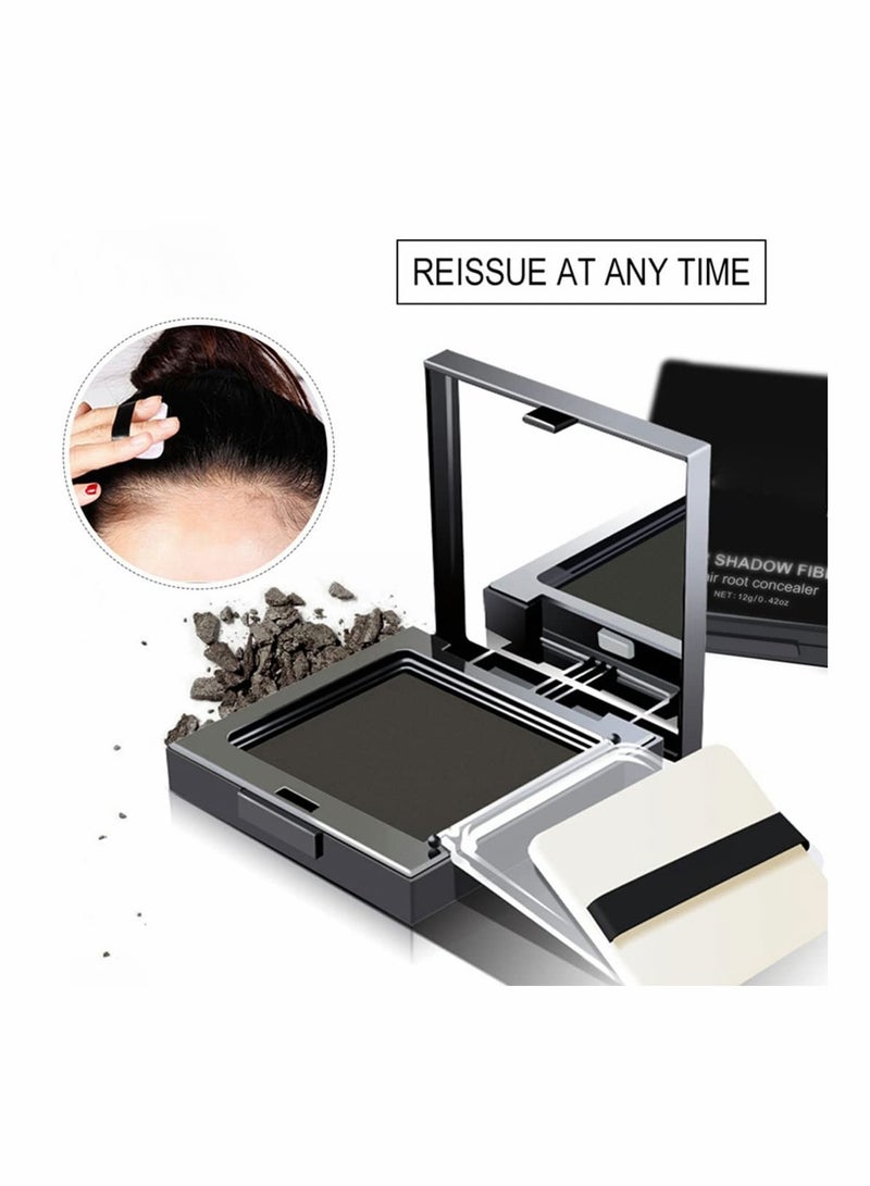 SOLARAE Hair Root Concealer New Type Hairline Powder Root Touch Up Powder Instantly Cover Up Gray Hair Root Fiber 12g Black - Image 2