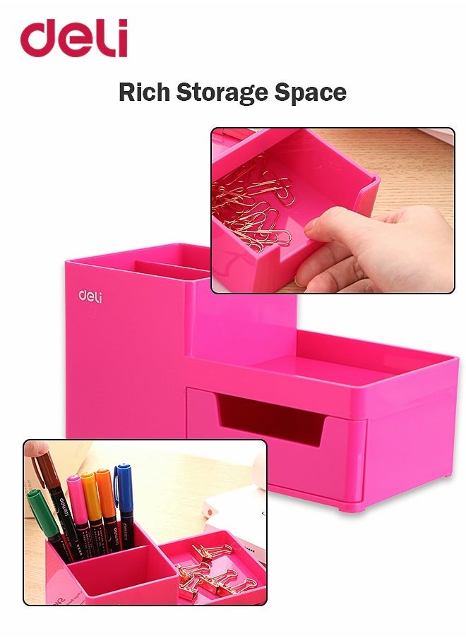 Deli 3 Compartments Multi-Functional Desk Organizer Stationery Storage Box + Pen Holder  - Image 3