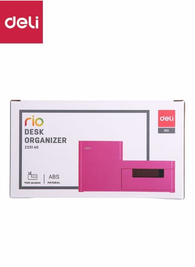 Deli - 3 Compartments Multi-Functional Desk Organizer Stationery Storage Box + Pen Holder - Image 1