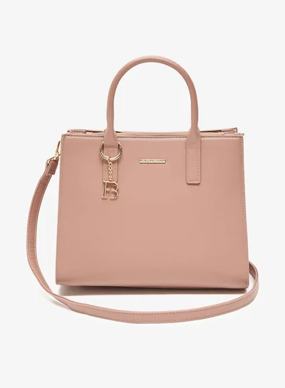 Flora Bella By Shoexpress Solid Tote Bag with Detachable Strap and Zip Closure