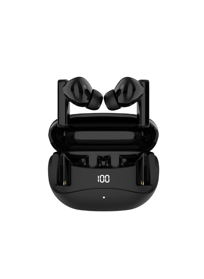 Xcell Soul16 Pro True Wireless Earbuds with LED Display | Real Copper Ring Sound, Bluetooth 5.3 | 4Hr Playtime + 12Hr Backup | TWS with Smart Touch Support for iOS/Android | IP4 Waterproof – Black