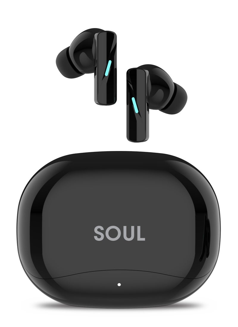 Xcell Soul16 Pro True Wireless Earbuds with LED Display | Real Copper Ring Sound, Bluetooth 5.3 | 4Hr Playtime + 12Hr Backup | TWS with Smart Touch Support for iOS/Android | IP4 Waterproof – Black