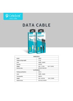 سليبرات سيليبرات HB-05 كابل 3 في 1 محمول USB إلى Type-C، Lightning، شحن سريع ميكرو ونقل البيانات بتصميم ذكي ويناسب الهاتف المحمول بشكل عملي 1200 ملم - أسود  - Image 3