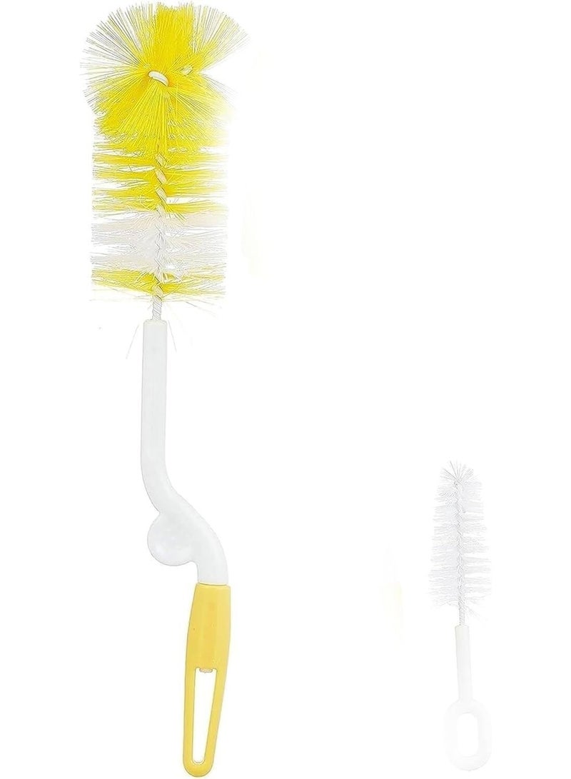 MOMENT Bottle Brush Set 2 Pack Multi Color Versatile Cleaning Brushes for Baby Bottles Sports and Glassware Durable Bristles Effective Scrubbing Ergonomic Handles Comfort - Image 1