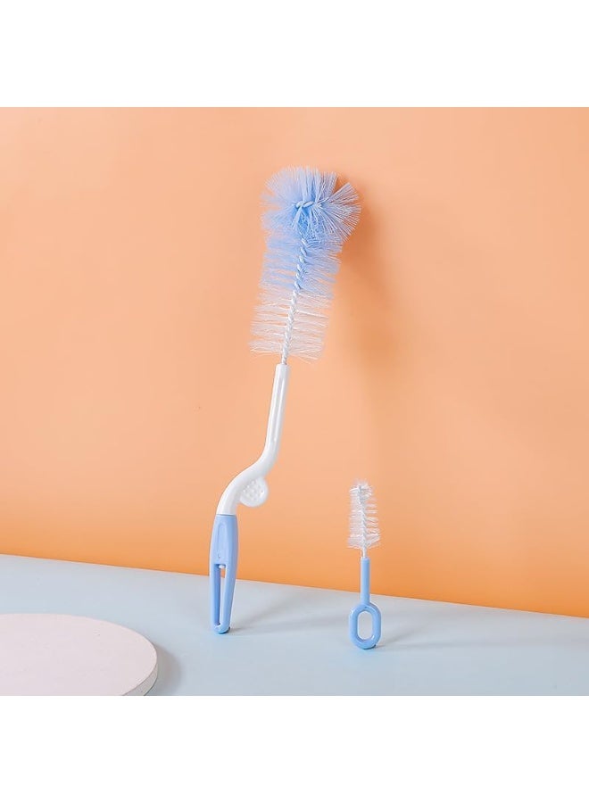 MOMENT Bottle Brush Set 2 Pack Multi Color Versatile Cleaning Brushes for Baby Bottles Sports and Glassware Durable Bristles Effective Scrubbing Ergonomic Handles Comfort - Image 3