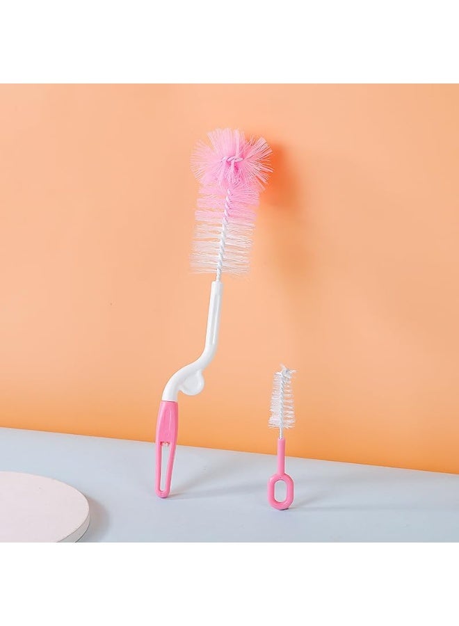 MOMENT Bottle Brush Set 2 Pack Multi Color Versatile Cleaning Brushes for Baby Bottles Sports and Glassware Durable Bristles Effective Scrubbing Ergonomic Handles Comfort - Image 2