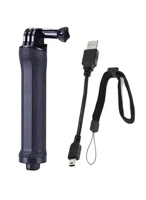 Selfie Monopod Rechargeable Handheld Grip Pole Stick And Power Bank Blue/Black/Silver