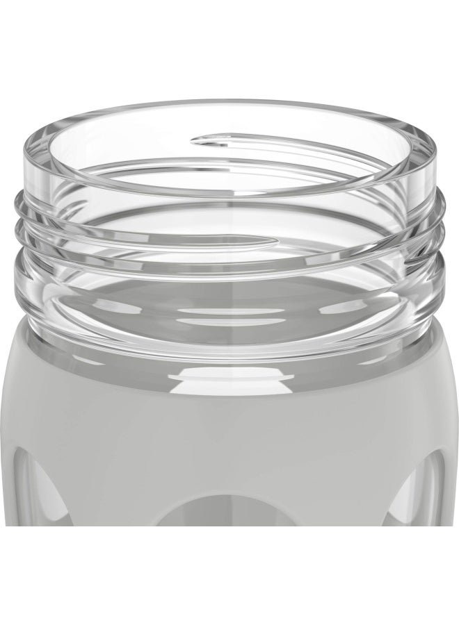 Lifefactory 16Ounce Glass Water Bottle with Active Flip Cap and Protective Silicone Sleeve Stone Gray - Image 3