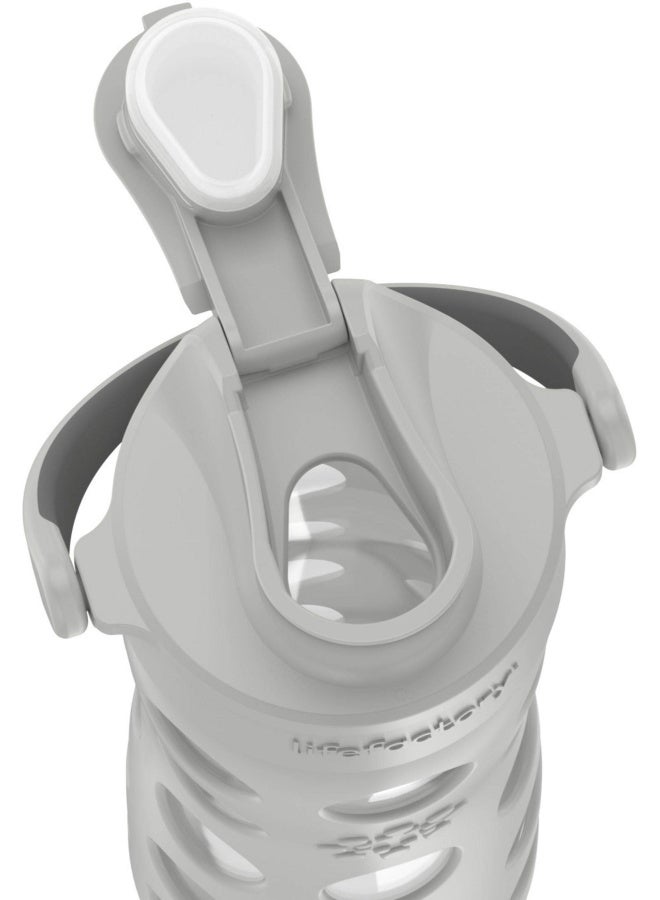 Lifefactory 16Ounce Glass Water Bottle with Active Flip Cap and Protective Silicone Sleeve Stone Gray - Image 4