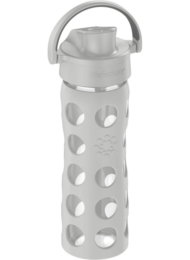 Lifefactory 16Ounce Glass Water Bottle with Active Flip Cap and Protective Silicone Sleeve Stone Gray - Image 2