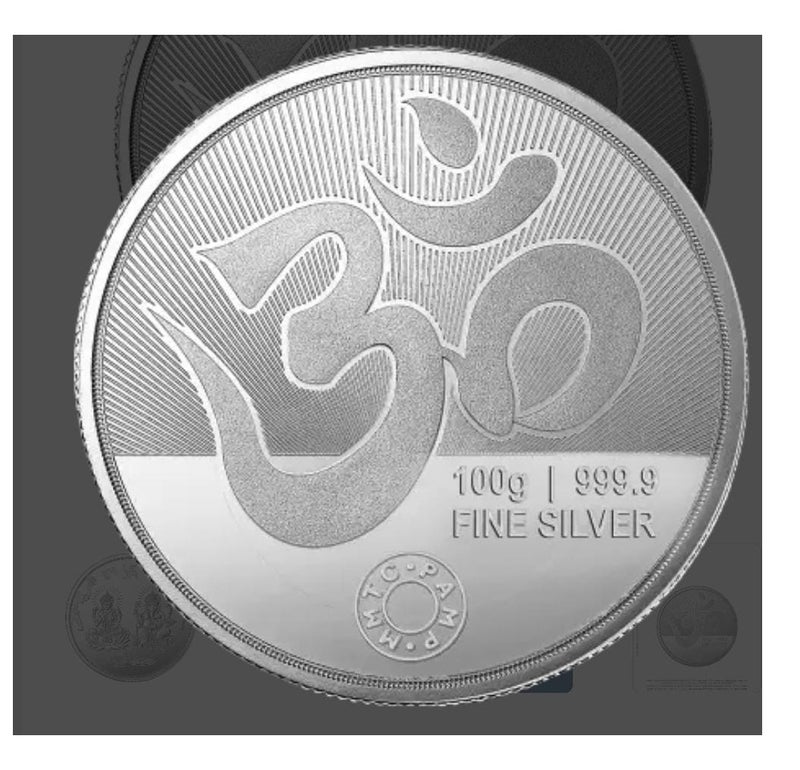 MMTC-PAMP PAMP-MMTC 999.9 FINE PURE SILVER COIN WITH LAKSHMI GANESHA & SHUBH LABH-100G - Image 4