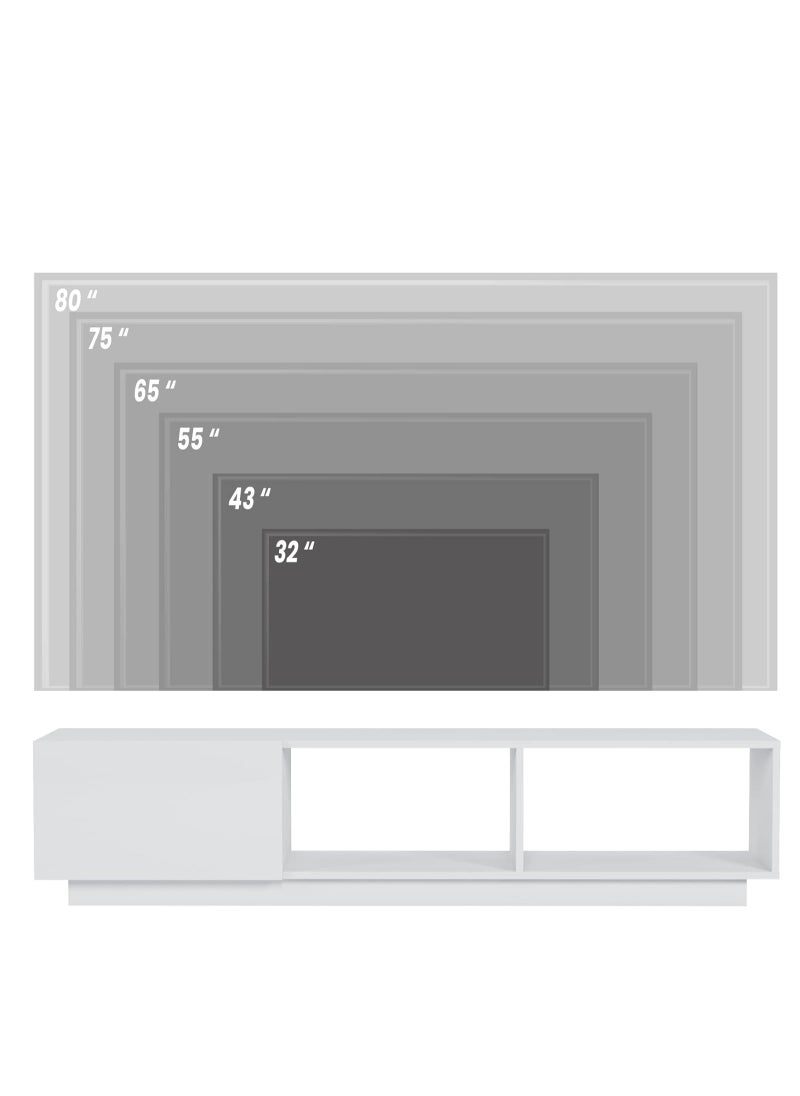 MODERN HOME modern TV Stand with Storage, for TVs up to 80 Inches, Wood, 180 W x 35 D x 50 W Cm, White  - Image 5