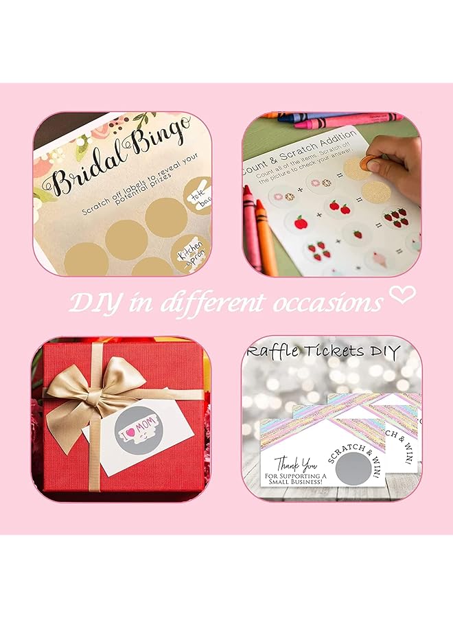 إيروريكس مجموعة من 150 ملصقًا لاصقًا ذاتيًا قابلًا للكشط على شكل دائرة دائرية مقاس 1 بوصة لبطاقات المكافأة القابلة للكشط بنفسك فضية - Image 4