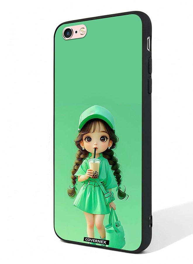 Covernex Apple iPhone 6s Protective Case Cover Printed Featuring Boba Girl Chibi Style Fashion - Image 1