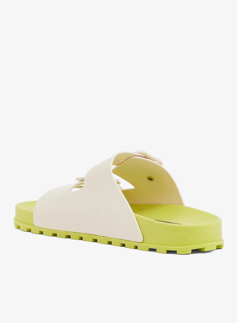 فويسيز صندل نسائي بنمط بيركن بحزام قابل للتعديل - أصفرأبيض