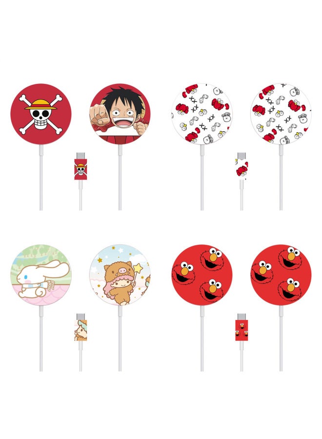 Loquat Applicable To For Apple MagSafe Charger Stickers Cartoon 12 Mobile Phone Magnetic Wireless Charging Scratch-resistant Film-Color:TN-MSF-0029 - Image 2