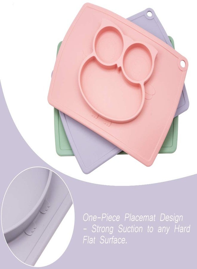 Qshare Toddler Plate, Portable Baby Plate for Toddlers and Kids, BPA-Free Strong Suction Plates for Toddlers, Dishwasher and Microwave Safe Silicone Placemat 11x8x1 inch - Image 3