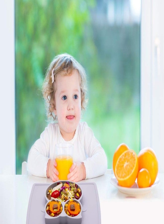 Qshare Toddler Plate, Portable Baby Plate for Toddlers and Kids, BPA-Free Strong Suction Plates for Toddlers, Dishwasher and Microwave Safe Silicone Placemat 11x8x1 inch - Image 2