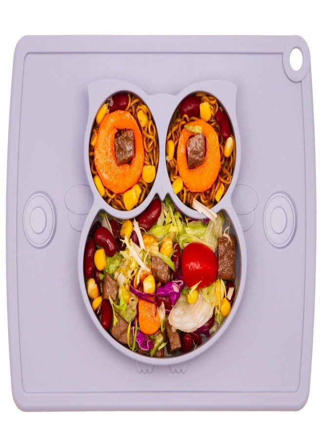 Qshare Toddler Plate, Portable Baby Plate for Toddlers and Kids, BPA-Free Strong Suction Plates for Toddlers, Dishwasher and Microwave Safe Silicone Placemat 11x8x1 inch - Image 1