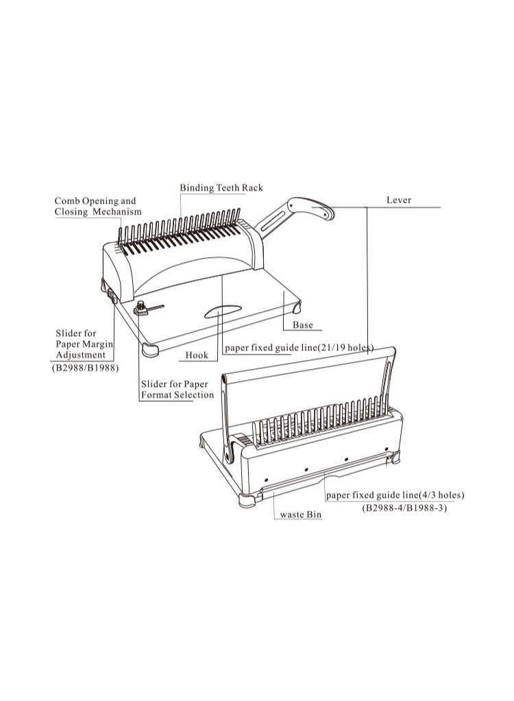 كوميكس كومكس - ماكينة تخريم الورق وتجليد الحلزون بلاستيك تخرم 12ورقة - Image 5