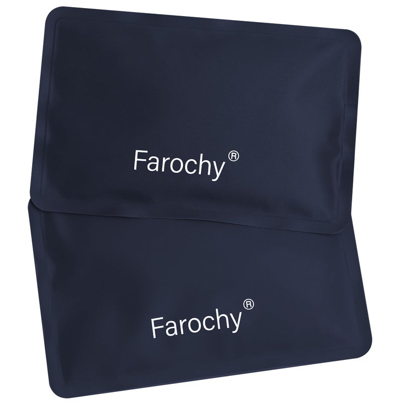 Farochy Reusable Ice Packs for Lunch Boxes - 2PCS Soft Ice Packs Freezer Packs for Cooler Gel Ice Packs, Keep Food Cold or Hot, Navy - Image 1