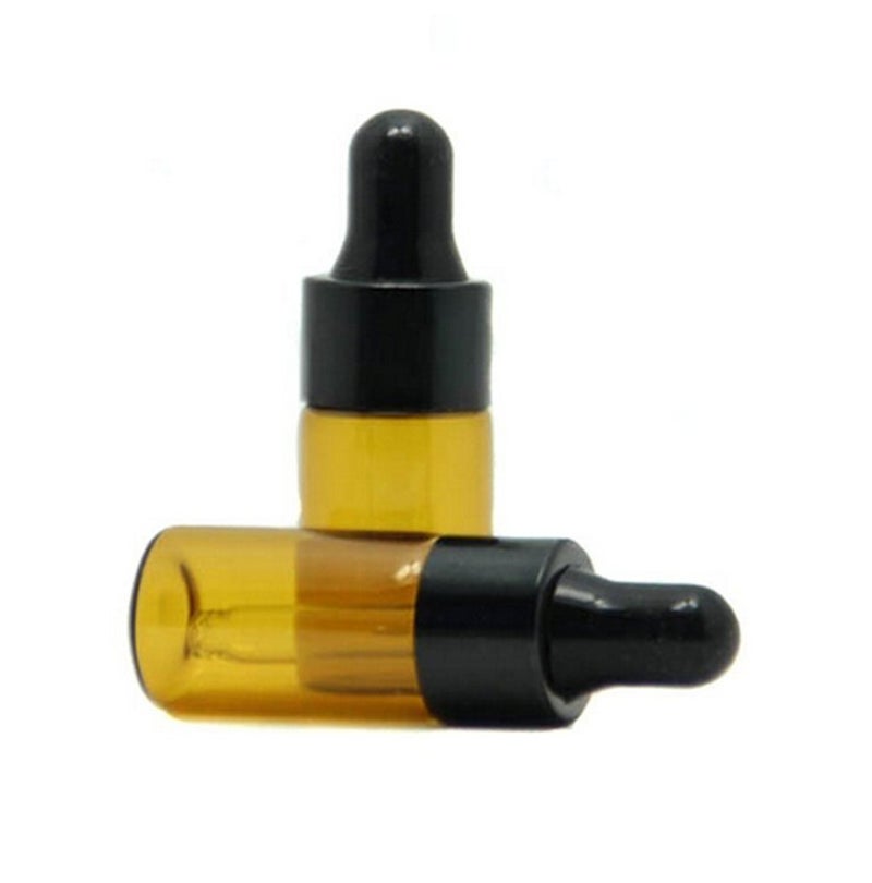 ASTRQLE 6Pcs 3ml Dark Brown Glass Bottle with Glass Eye Dropper Cosmetics Small Sample Container