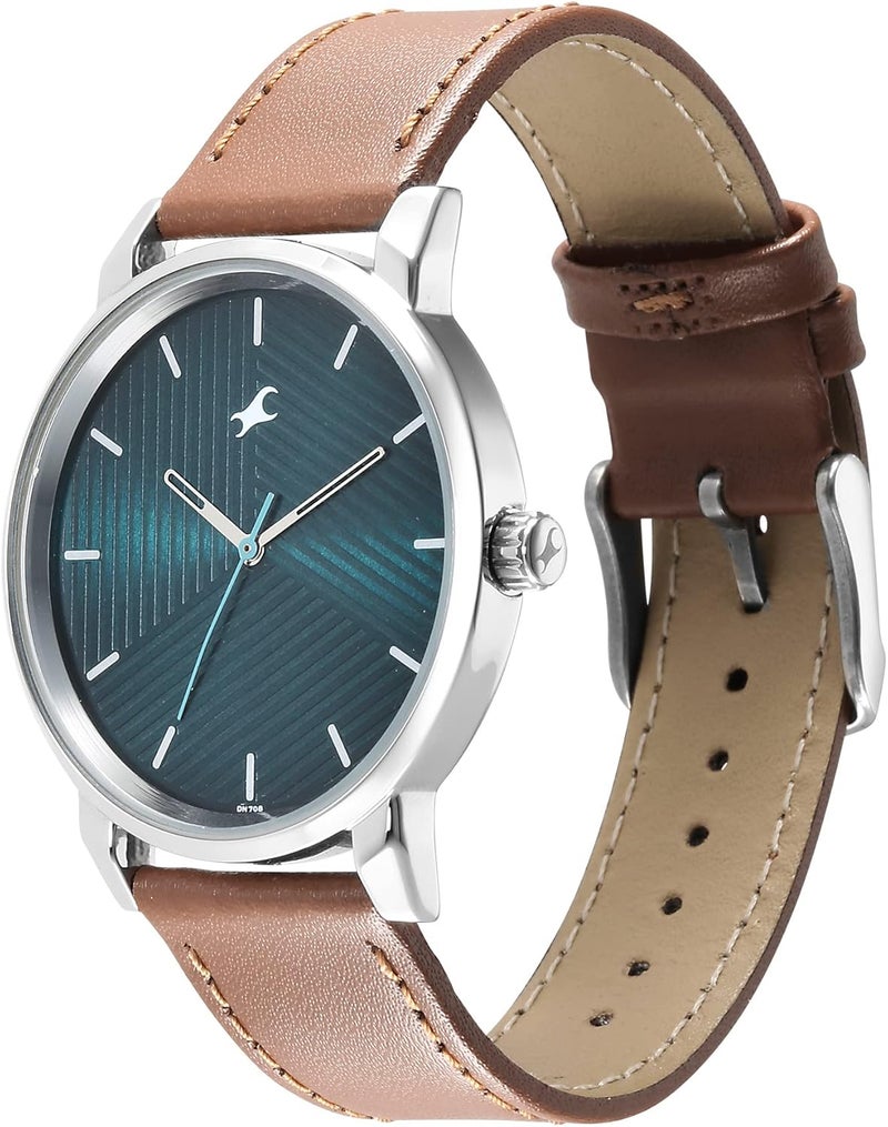 فاستراك ساعة فاستراك أنالوج كاجوال للرجال بمينا أخضر، لون بني - Image 3