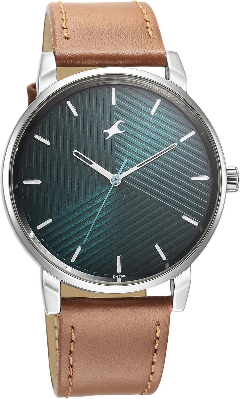 فاستراك ساعة فاستراك أنالوج كاجوال للرجال بمينا أخضر، لون بني - Image 2