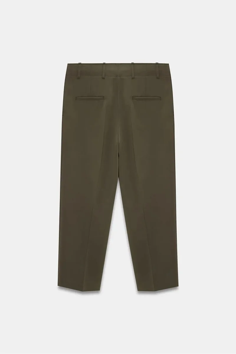 Dilvin Mocha Brown DILVIN Women's High-waist Belted Capri Trousers for Women | Best Price UAE