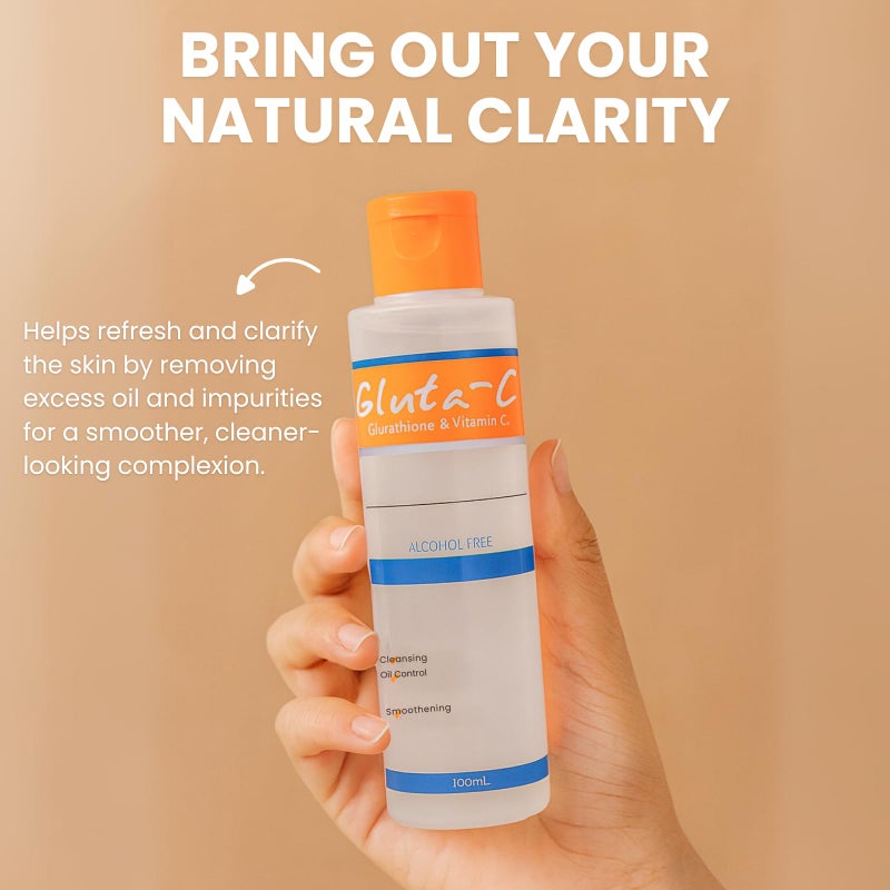 GLUTA C تونر الوجه غلوتا-سي ترطيب مغذي ناعم سلس متجدد قوام مرن توهج صحي متوازن للعناية بالبشرة اليومية راحة لطيفة - 100 مل - Image 5