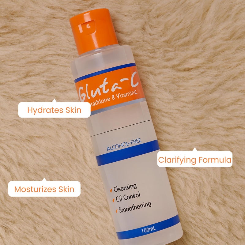 GLUTA C تونر الوجه غلوتا-سي ترطيب مغذي ناعم سلس متجدد قوام مرن توهج صحي متوازن للعناية بالبشرة اليومية راحة لطيفة - 100 مل - Image 4