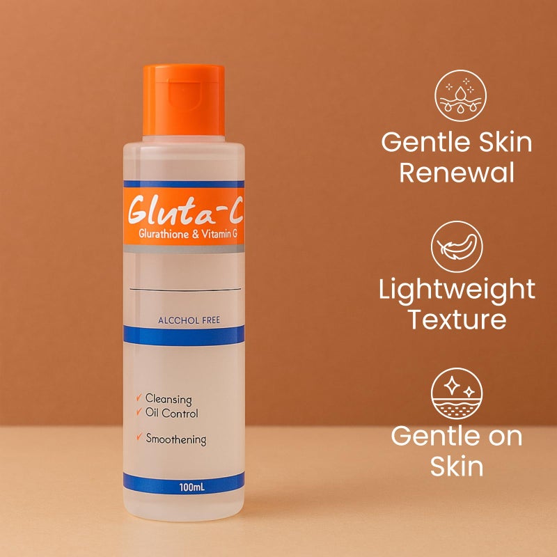 GLUTA C تونر الوجه غلوتا-سي ترطيب مغذي ناعم سلس متجدد قوام مرن توهج صحي متوازن للعناية بالبشرة اليومية راحة لطيفة - 100 مل - Image 3