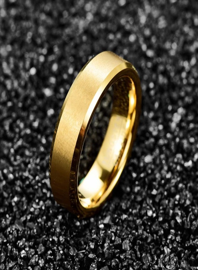 Corato 6MM 14K Gold-Plated Tungsten Carbide Rings for Men Matte Finish Wedding Band Comfort Fit Size 6.5 - Image 2