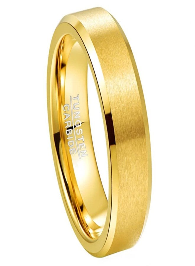 Corato 6MM 14K Gold-Plated Tungsten Carbide Rings for Men Matte Finish Wedding Band Comfort Fit Size 6.5 - Image 1