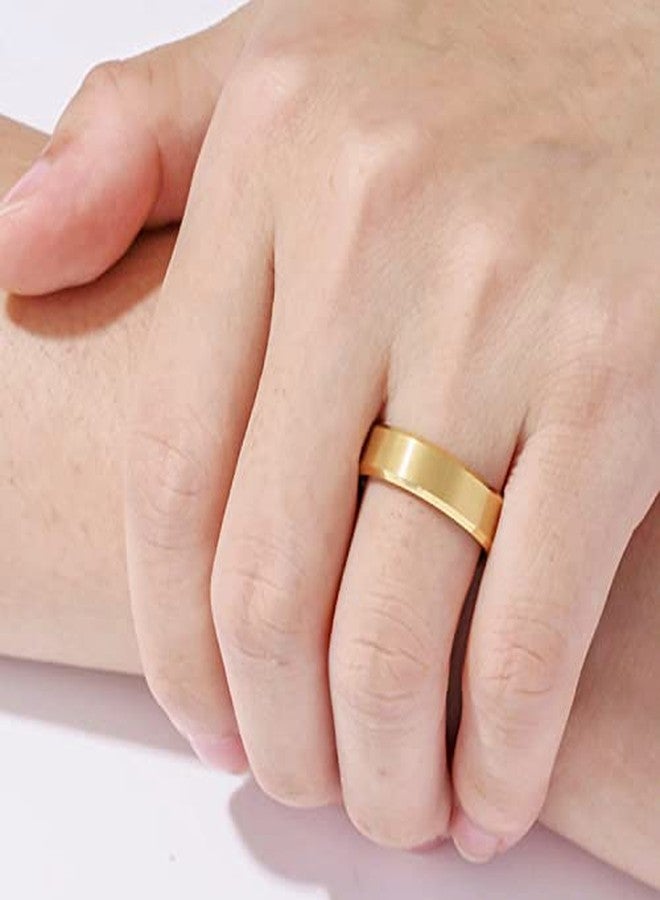 Corato 6MM 14K Gold-Plated Tungsten Carbide Rings for Men Matte Finish Wedding Band Comfort Fit Size 6.5 - Image 4