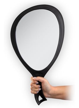 Zadro Zadro Salon Professional Extra Large Hand Mirror with Handle, 10" W x 19" L, Multi-Purpose Oval Handheld Mirror with New Distortion-Free Reflection (1, Black, Large (Pack of 1)) 