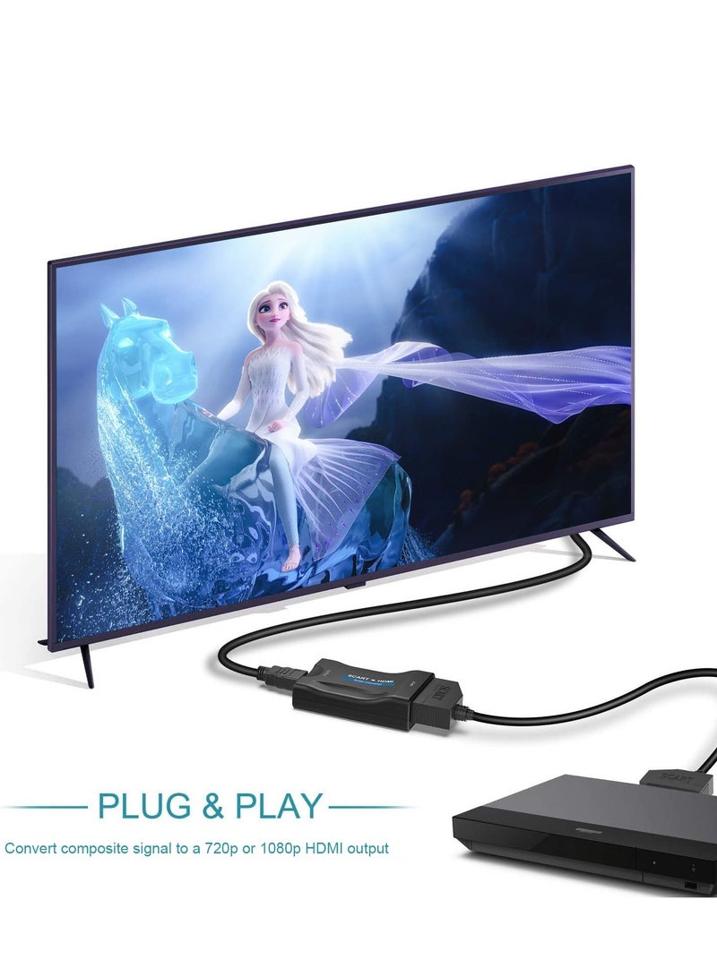 SCART to HDMI Converter Adaptor Converts Analog Scart Input to HDMI Output 720P or 1080p 60Hz SCART Input HDMI Output Adaptor for HDTV STB VHS Xbox PS3 Sky BLU-Ray DVD Player Monitor Projector