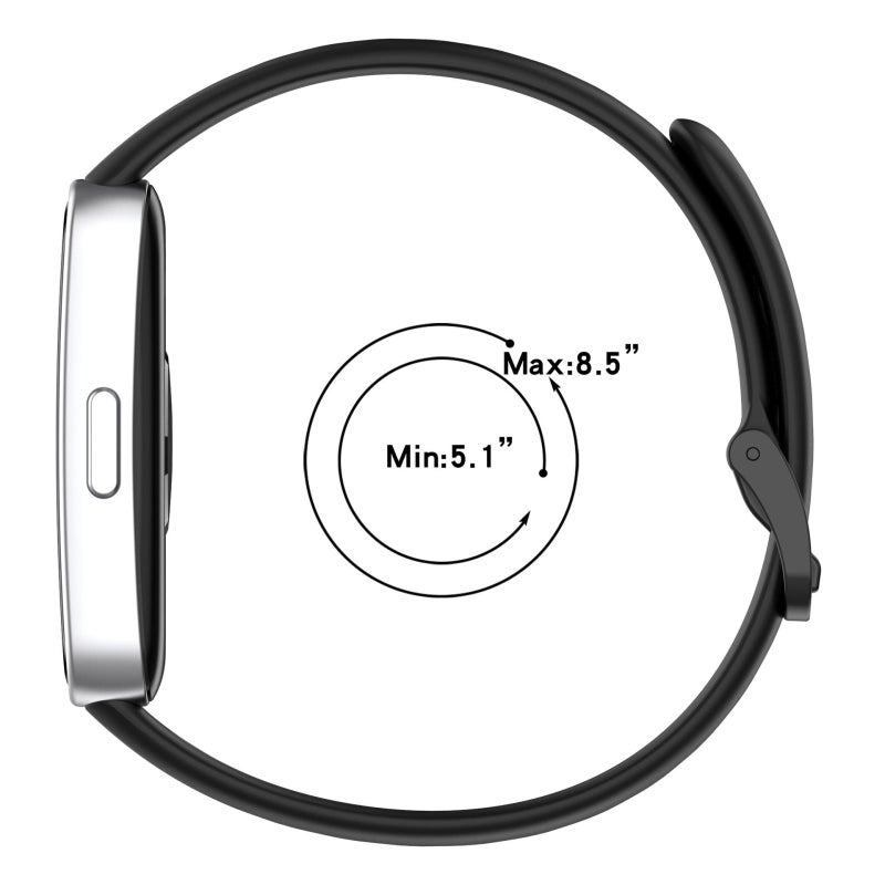 إيروريكس سوار ساعة هواوي باند 10 المصنوع من السيليكون اللامع بزر أظافر (أحمر) - Image 5