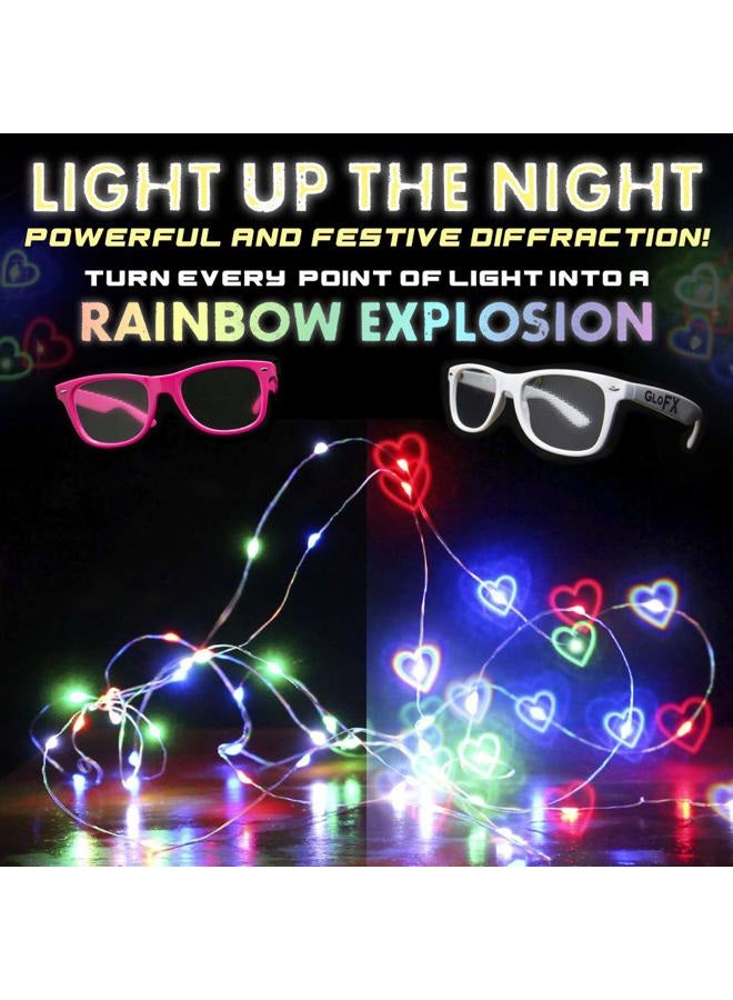 GloFX Heart Effect Diffraction Glasses - See Hearts! - 2019 MODEL Special Effect Rave EDM Festival Light Eyewear - Image 5