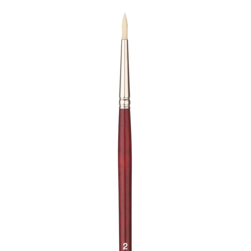 Art Essentials SUPREMO White Bristle Brush for Oil and Acrylic Painting - Series 140R - Round - Long Handle - Size: 2, with Maximum Colour Holding Capacity, Even & Consistent Flow - Image 3
