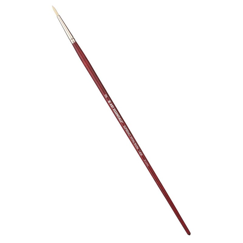 Art Essentials SUPREMO White Bristle Brush for Oil and Acrylic Painting - Series 140R - Round - Long Handle - Size: 2, with Maximum Colour Holding Capacity, Even & Consistent Flow - Image 2