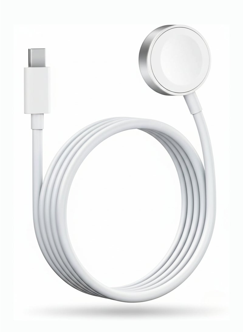 vexa pro Upgraded Apple Watch Charger | USB-C Fast Magnetic iWatch Charger Cable | 1m Fast Charging | Compatible with Apple Watch Ultra 2/Ultra/SE 2/9/8/7/6/5/4/3/2/1/SE – White - Image 1