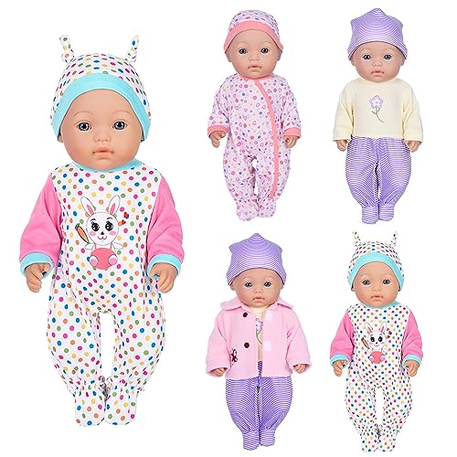 ebuddy 7 pcs Baby Doll Clothes Fit for 1416 Inch Baby Doll Dresses Outfits 17 inch New Born Baby Dolls15 Inch Baby Doll No Doll - Image 1