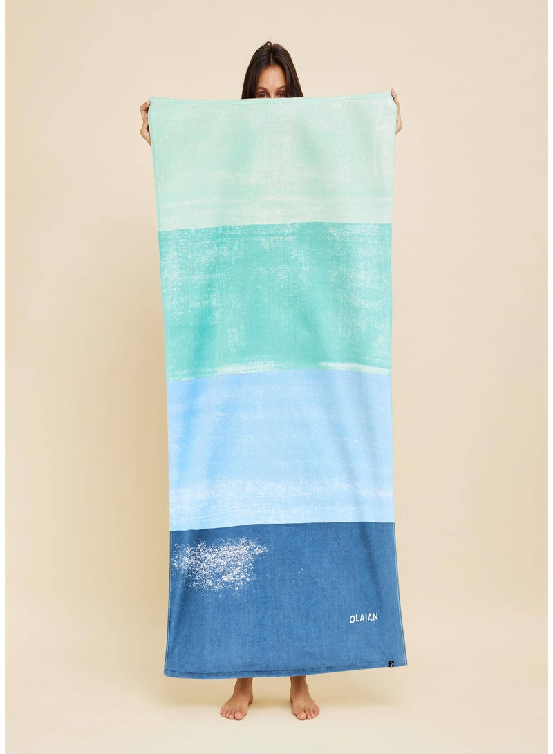 OLAIAN OLAIAN by DECATHLON, Beach Towel 145 x 85 cm - Aqua Blue  - Image 1
