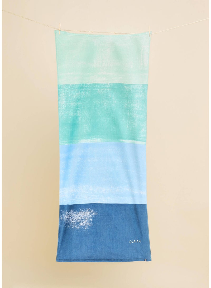 OLAIAN OLAIAN by DECATHLON, Beach Towel 145 x 85 cm - Aqua Blue  - Image 2