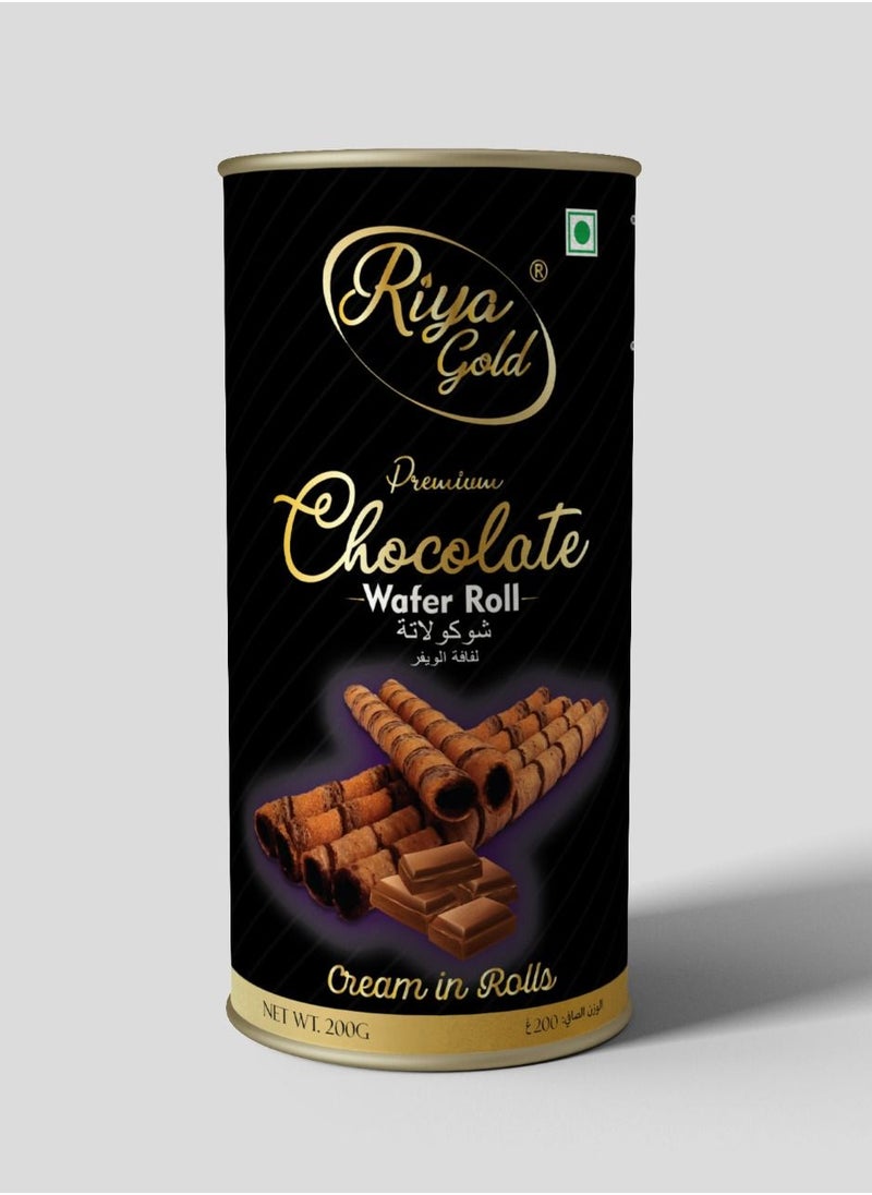 Riya Gold - Premium Chocolate Wafer Rolls 200g - Image 1