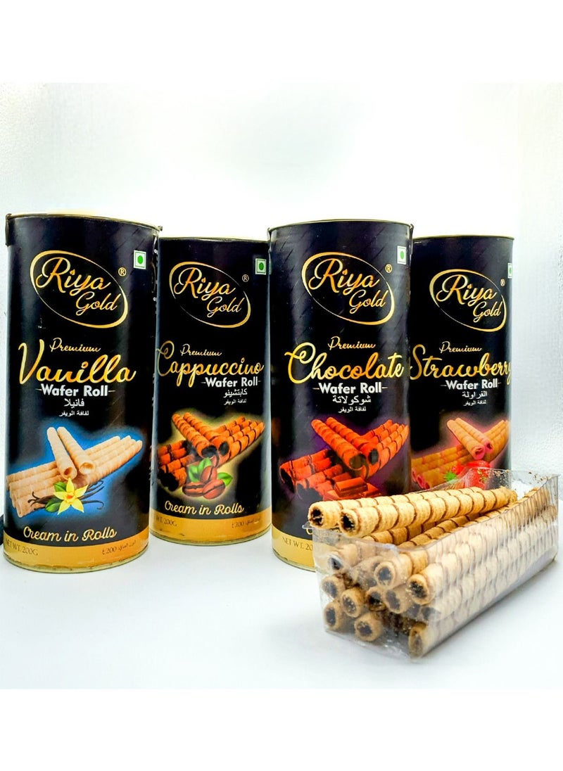 Riya Gold - Premium Chocolate Wafer Rolls 200g - Image 1